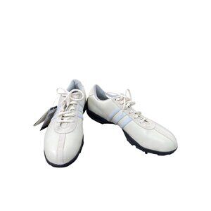 Adidas Driver Isabelle womans beige Leather golf sneakers Size 9 SKU 8791